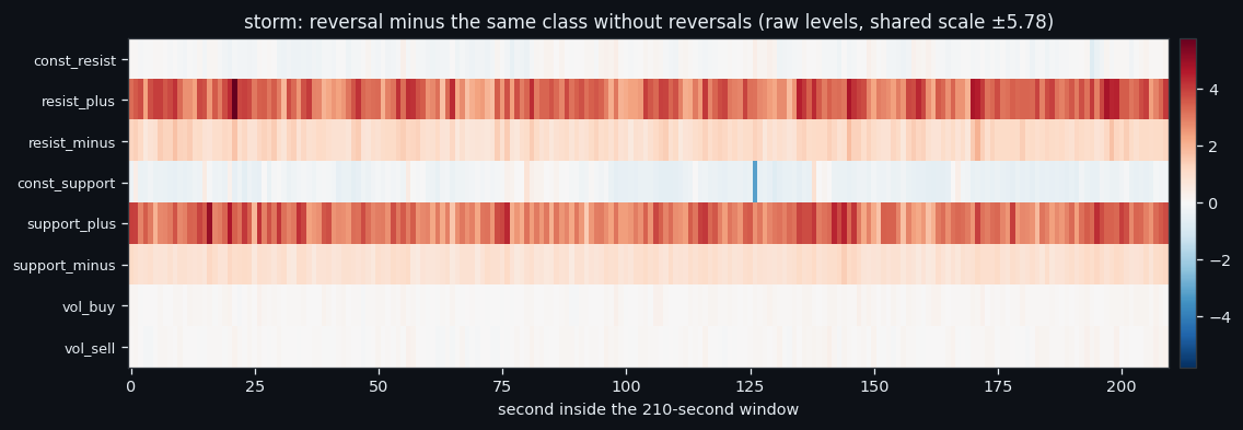 The Storm Class: Which Order-Book Feature Marks a Reversal